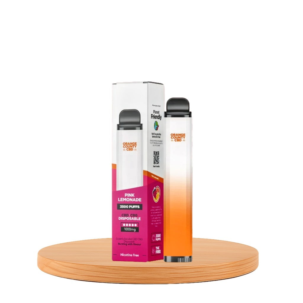 Vape de CBD e CBG Pink Lemonade, Caneta Descartável 1000mg 3500 puffs