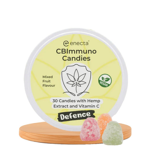 Gomas de apoio imunitário com extrato de cânhamo e vitamina C. 60g