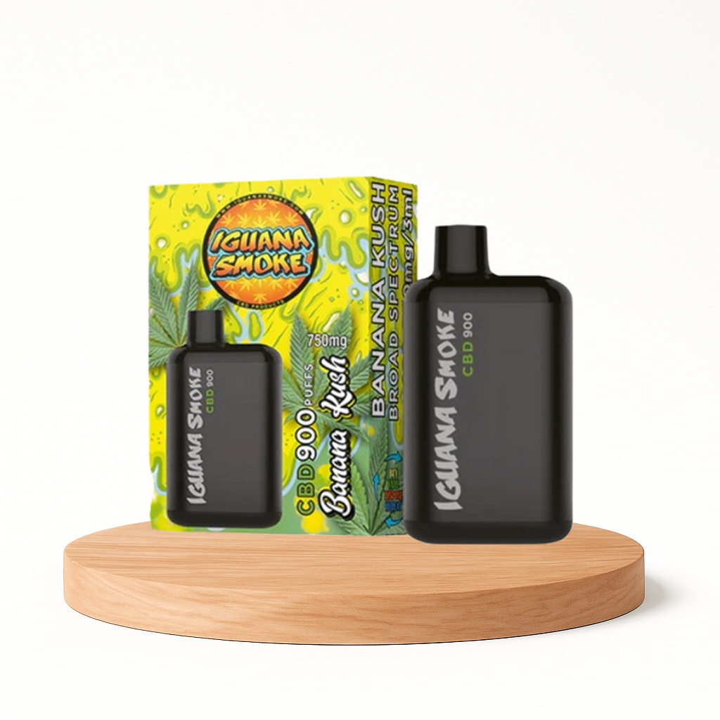 Vape de CBD 750mg Broad Spectrum, Banana Kush, Iguana Pocket, 3ml