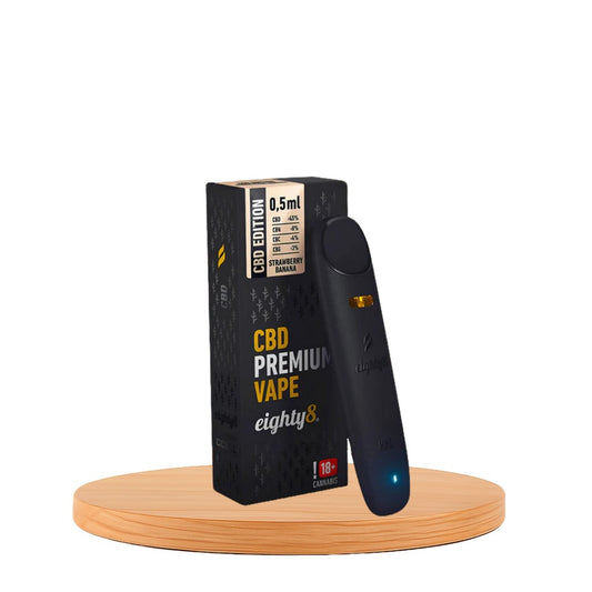 Vape de CBD 45%, Morango e Banana, Eighty8 0.5ml