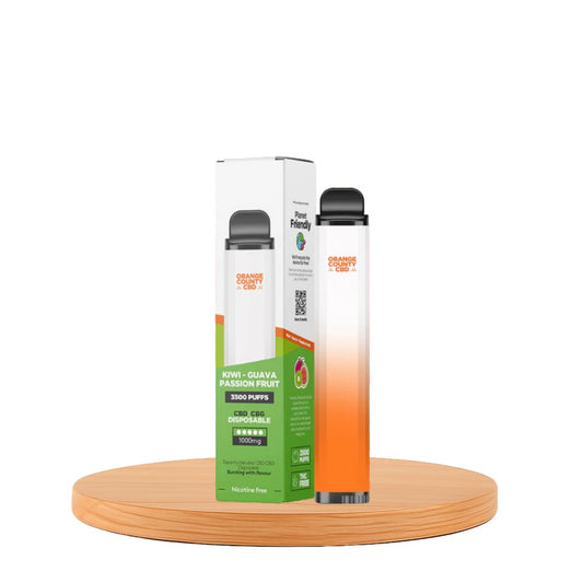 Vape de CBD e CBG Kiwi, Goiaba e Maracujá, Caneta Descartável 1000mg 3500 puffs