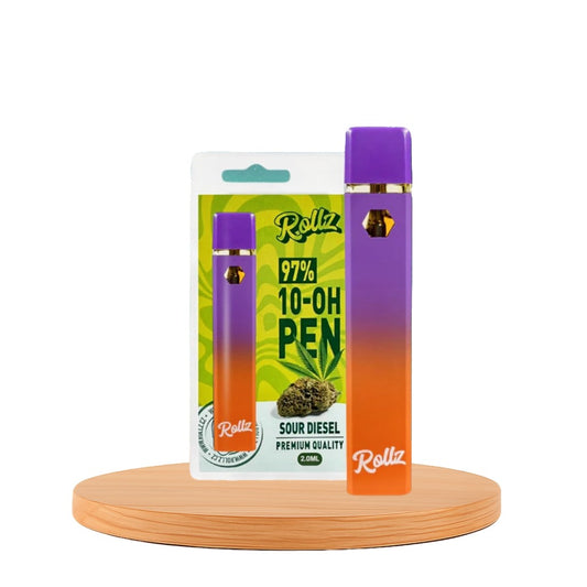 Vape de 10-OH 97%, Sour Diesel, Caneta Descartável Rollz 2ml/1ml